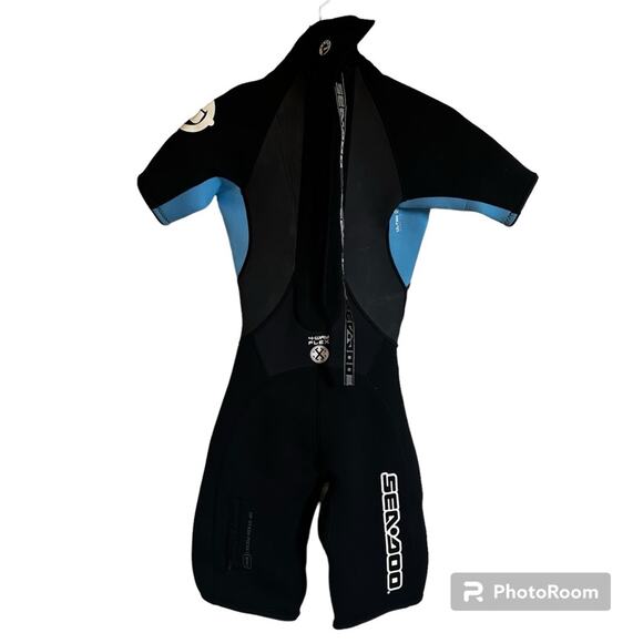Seadoo women’s wetsuit size‎ 5/6 black blue - Picture 1 of 6